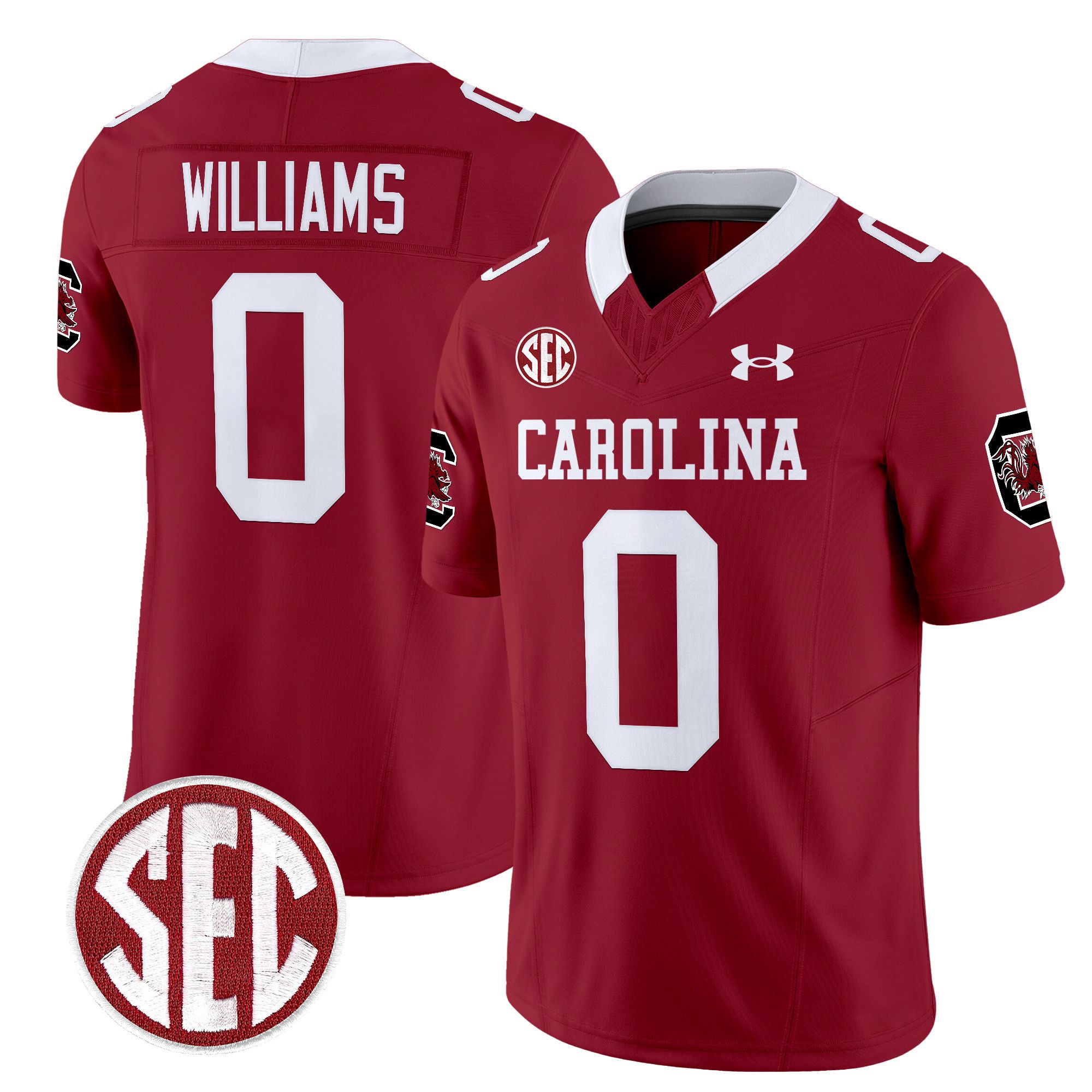 Men South Carolina Gamecocks #0 Williams Red 1980 Throwback Vapor Limited 2024 NCAA Jersey->ncaa teams->NCAA Jersey